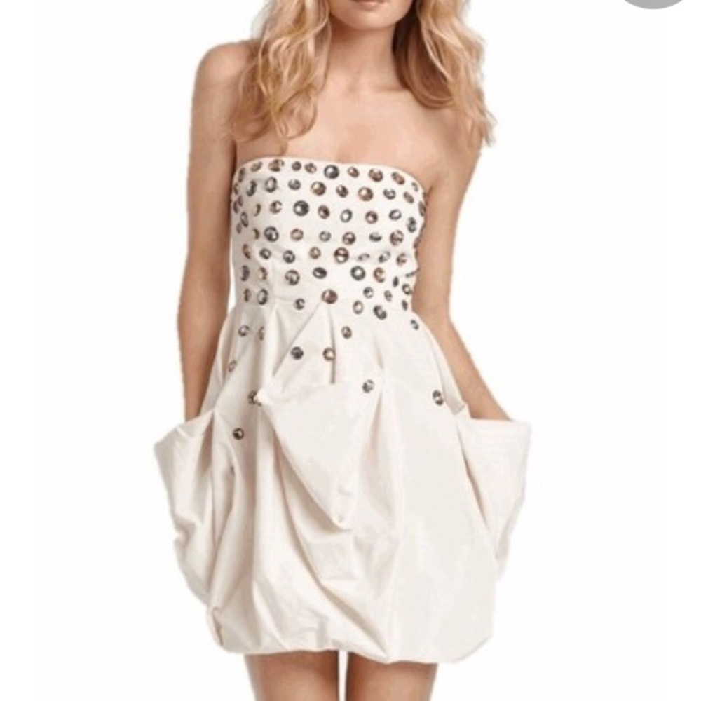 NWT BCBG Embellished Taffeta Bejeweled Dress